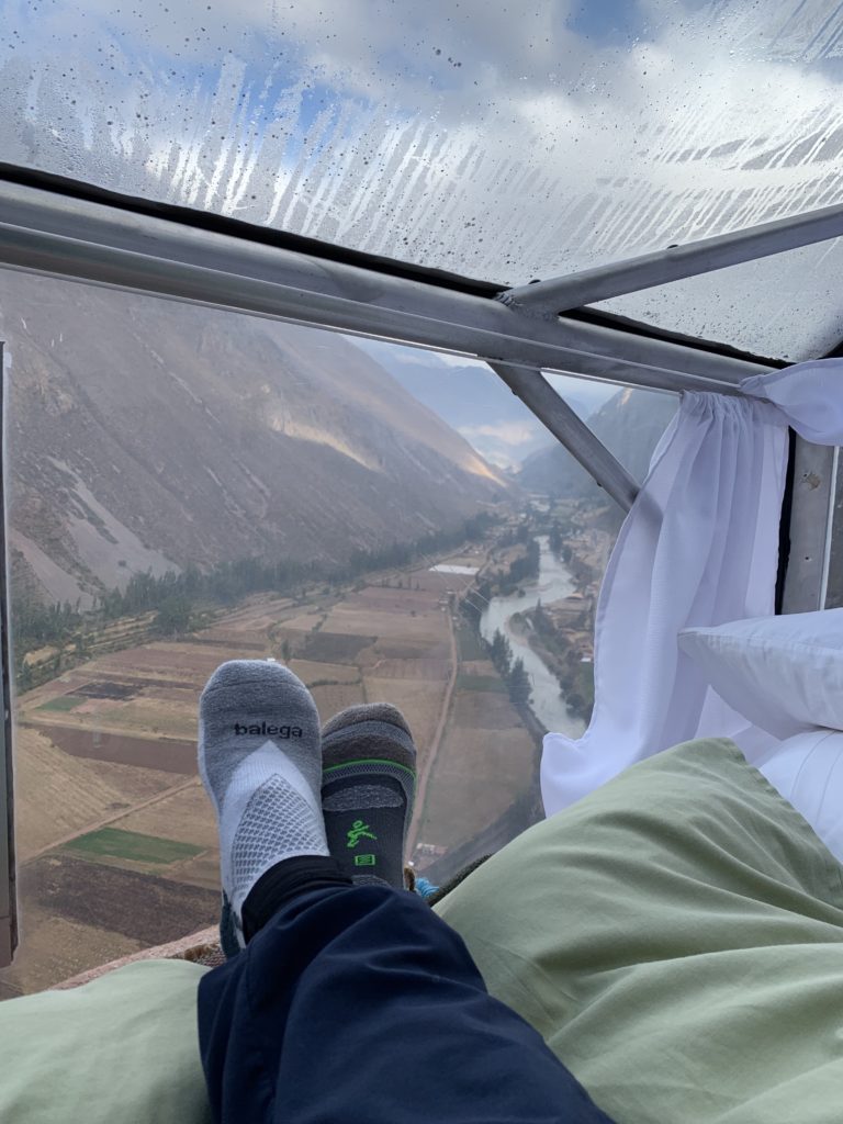 View of the Sacred Valley from inside the Adventure Suites sleeping pod