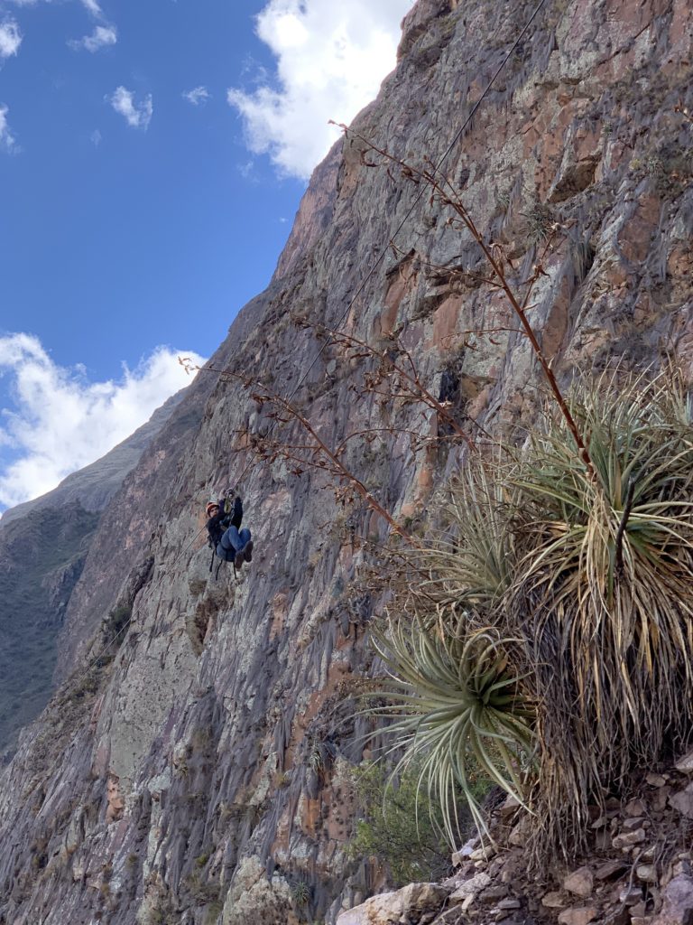 unique hotel experience Zip Lining down from the Skylodge Adventure Suites 